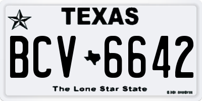 TX license plate BCV6642
