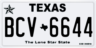 TX license plate BCV6644
