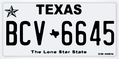 TX license plate BCV6645