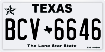 TX license plate BCV6646