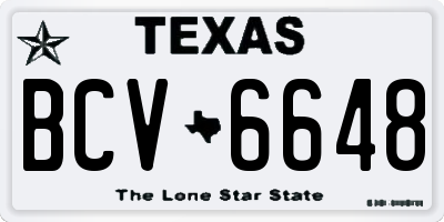 TX license plate BCV6648