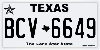 TX license plate BCV6649