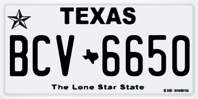 TX license plate BCV6650
