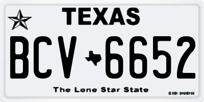TX license plate BCV6652