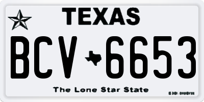 TX license plate BCV6653