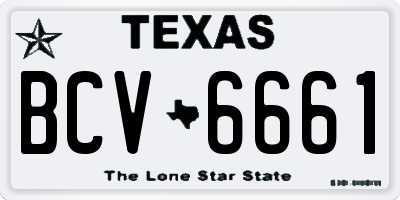 TX license plate BCV6661