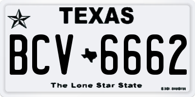 TX license plate BCV6662
