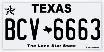 TX license plate BCV6663