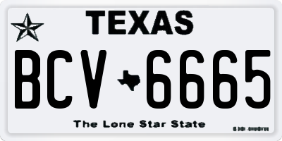 TX license plate BCV6665