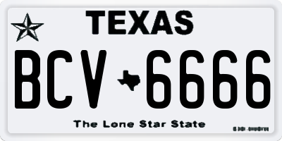 TX license plate BCV6666