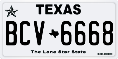 TX license plate BCV6668