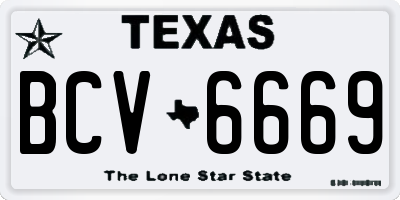 TX license plate BCV6669