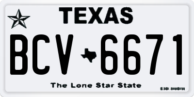 TX license plate BCV6671