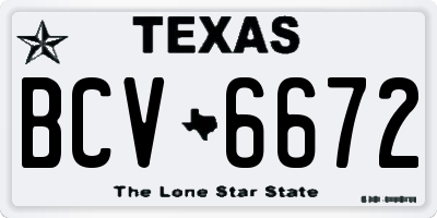 TX license plate BCV6672