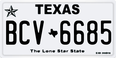 TX license plate BCV6685