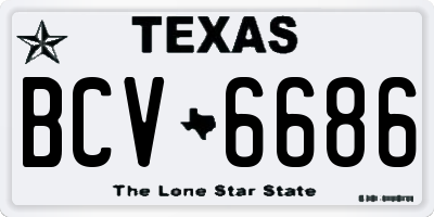 TX license plate BCV6686