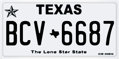 TX license plate BCV6687