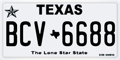 TX license plate BCV6688