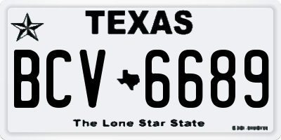 TX license plate BCV6689