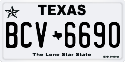 TX license plate BCV6690