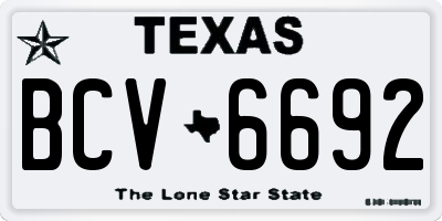 TX license plate BCV6692