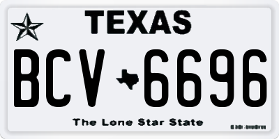 TX license plate BCV6696