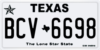 TX license plate BCV6698