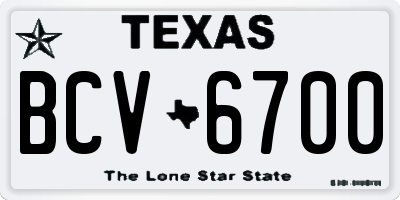 TX license plate BCV6700