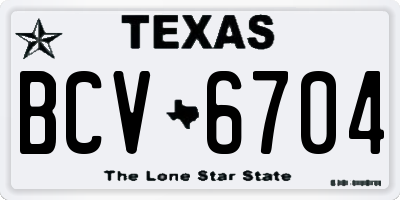 TX license plate BCV6704