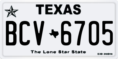 TX license plate BCV6705