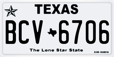 TX license plate BCV6706