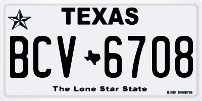 TX license plate BCV6708