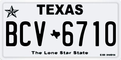 TX license plate BCV6710