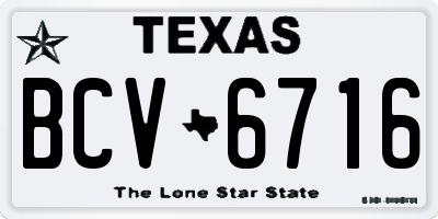 TX license plate BCV6716