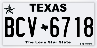 TX license plate BCV6718