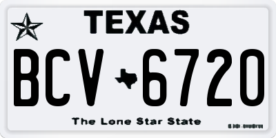 TX license plate BCV6720