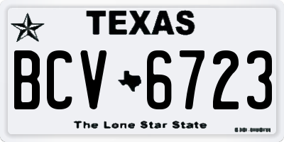 TX license plate BCV6723