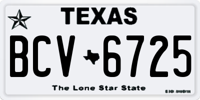 TX license plate BCV6725