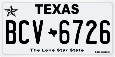 TX license plate BCV6726