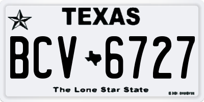 TX license plate BCV6727