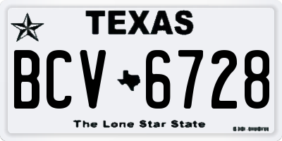 TX license plate BCV6728