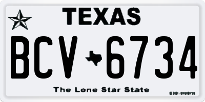 TX license plate BCV6734