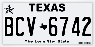 TX license plate BCV6742