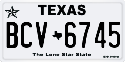 TX license plate BCV6745