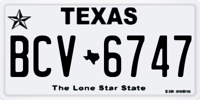 TX license plate BCV6747