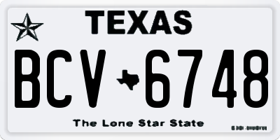TX license plate BCV6748