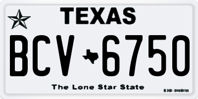 TX license plate BCV6750