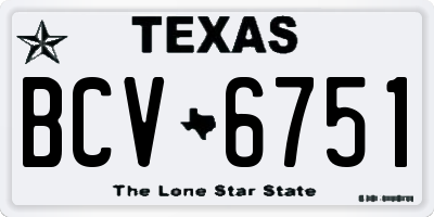 TX license plate BCV6751