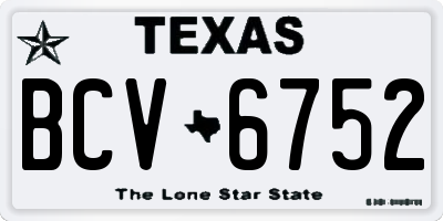TX license plate BCV6752