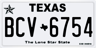 TX license plate BCV6754